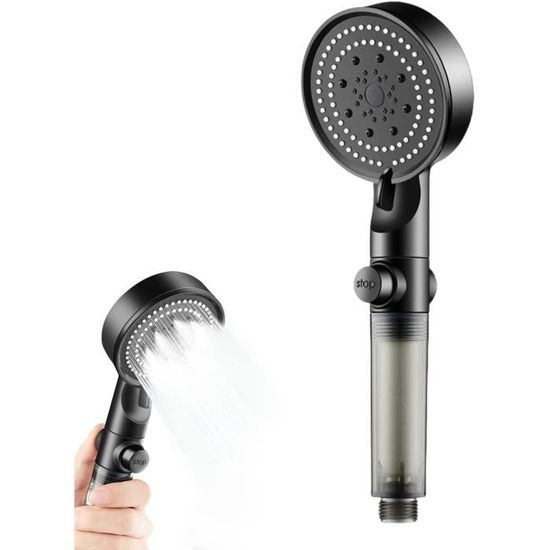 Pommeau De Douche Rovtop à Main - 5 Modes (pluie, Massage, Etc.) - Connexion Universelle G1/2, économie D'eau - 6