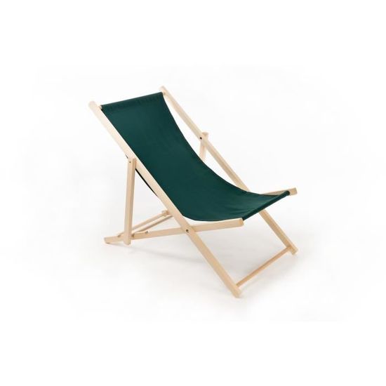 Chaise Longue Pliante Greenblue – Bois De Hêtre Vert Foncé, Transat De Jardin Moderne