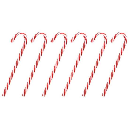 Decor Sucre Noel HERZWILD Lot De 32 Décorations De Noël En Forme De Canne à Sucre D'orge De Noël Torsadées En Plastique Pour Décoration D'intérieur Et D'extérieur (sans Trous Rouge Et Blanc12