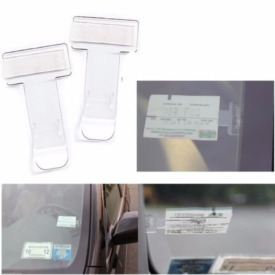 Retoo Clips Ticket de Parking Auto Pince Porte-permis de Parking pour  voiture Pare Brise Porte Support Auto-adhésifs - Cdiscount Auto