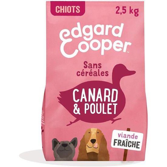 Edgard  Cooper Croquettes Chiot Chien Junior sans Cereales Nourriture Naturelle 25kg Canard et Poulet Frais Alimentation Sai[2575]