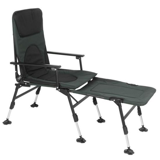 Chaise De Camping 2-en-1 Pliante Et Inclinable, Avec Repose-pieds - Pêche Et Plein Air