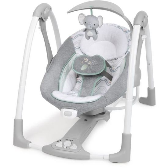 INGENUITY Balancelle Power Adapt Portable Swing - USB - Pliable - 61 x 77 x 53 cm - Multicolore - Dès la naissance