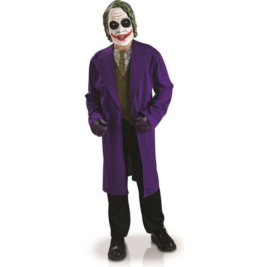 Rubies Masque Joker Dark Knight – Officiel DC Comics, PVC, élastique, Taille Unique Enfant (21x12 Cm), Dès 3 Ans, Déguisement