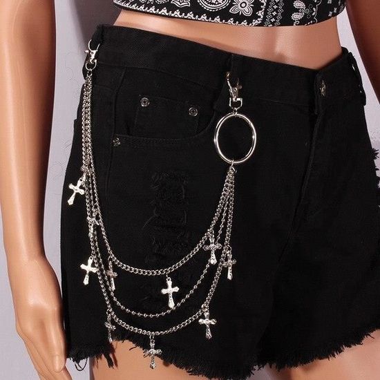 Chaîne De Pantalon En Acier Inoxydable - Décoration Punk Pour Jean, Jupe, Taille Ou Porte-clés