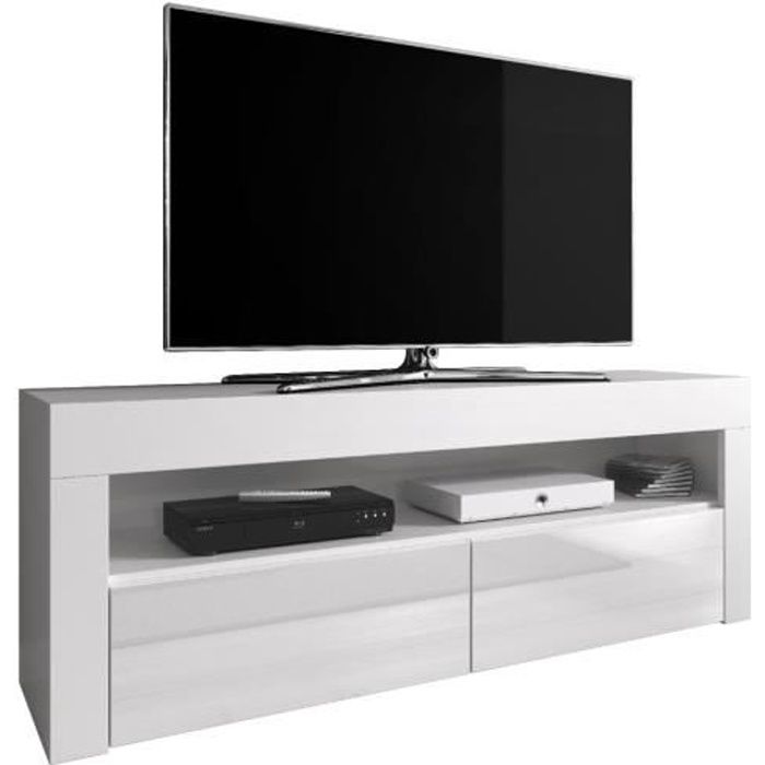 E-com Meuble tele Luna - 140 cm, Blanc