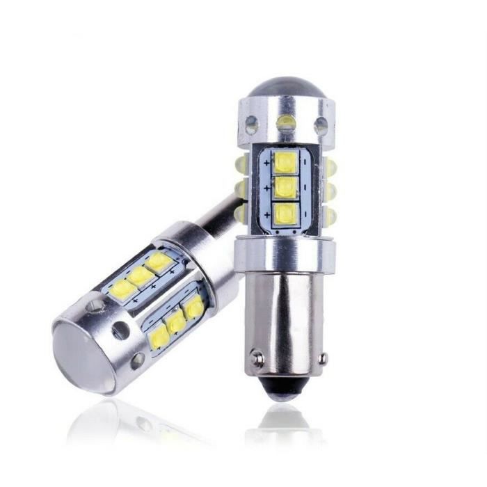 Ampoule H6W LED BAX9S Canbus 16 SMD CREE Veilleuses 6000K Blanc