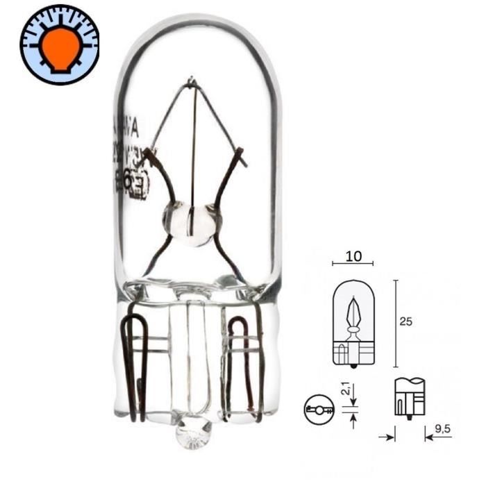 AMPOULE 24V 5W T10 W2.1x9.5D W5W WEDGE VERRE VOITURE CAMION CLIGNOTANT TABLEAU DE BORD VOYANT FEU POSITION