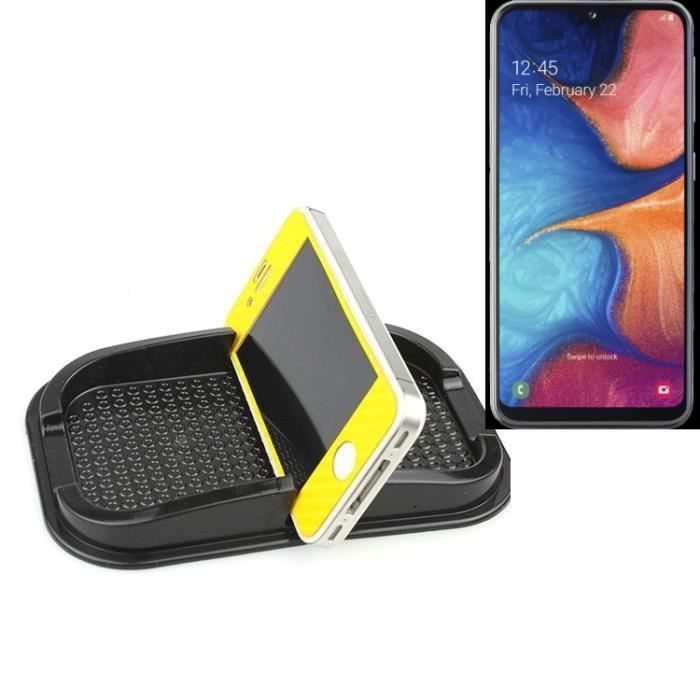 Pour Samsung Galaxy A20e Auto-adhésif en caoutchouc noir Titulaire du tableau de bord Porte-Smartphone Support de Voiture an 166425