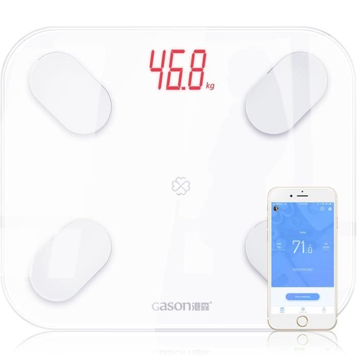 GASON S4 Échelle De Graisse Corporelle Plancher Scientifique Électronique Intelligente LED Poids Numérique Balance De Toilette