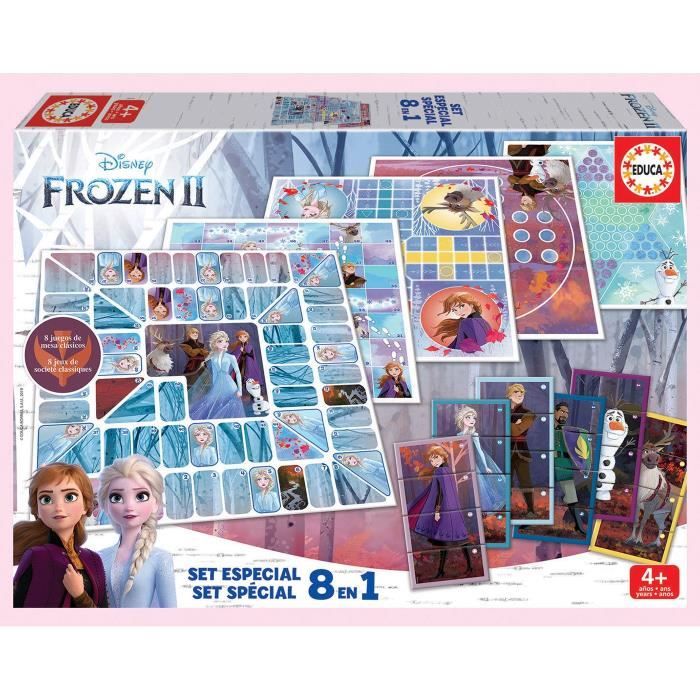 Set 8 en 1 Frozen - Jeu de société - EDUCA