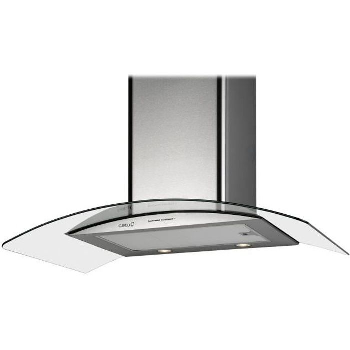 CATA GAMMA 900 Hotte hotte décorative largeur : 90 cm profondeur : 50 cm evacuation & recyclage inox et verre