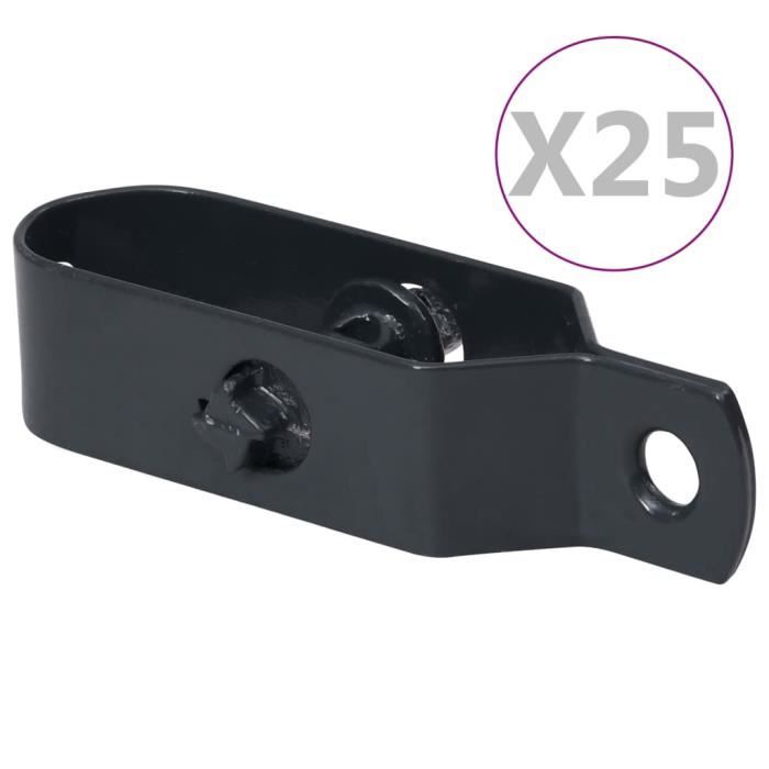 Tendeurs de fil de clôture 25 pcs 100 mm Acier Noir -ZOO
