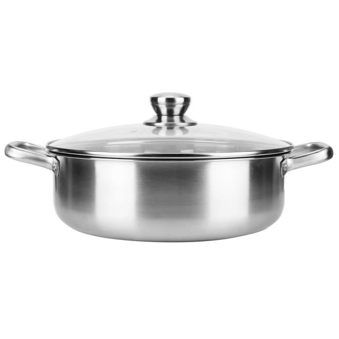 Poêle à frire, casseroles Shabu en acier inoxydable, pour cuisinière à gaz, induction électrique de cuisine