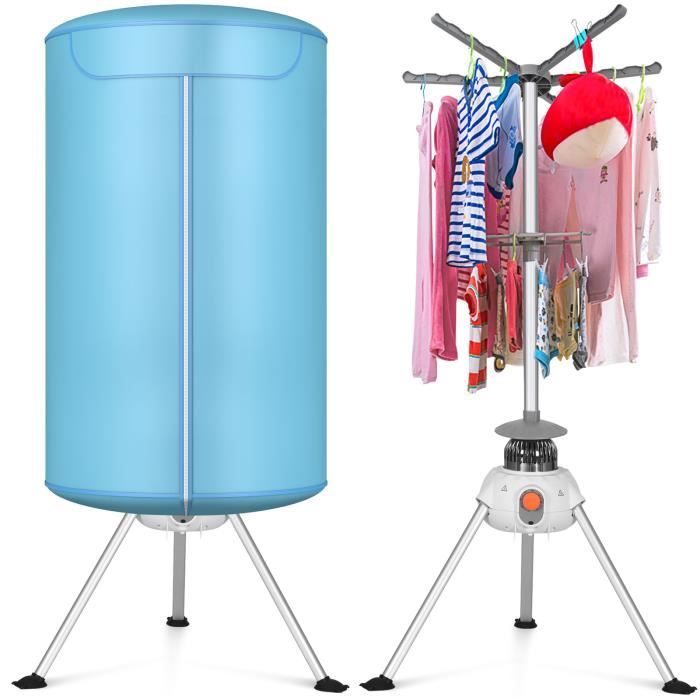 DREAMADE Sèche-linge Electrique Rond 900W pour Vêtement,Séchoir à Linge Electrique avec Temps Réglable,Chauffage par PTC