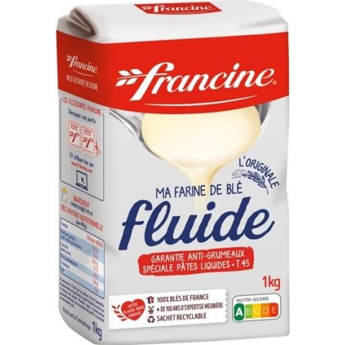 FRANCINE - Farine Fluide T45 1Kg - Lot De 4