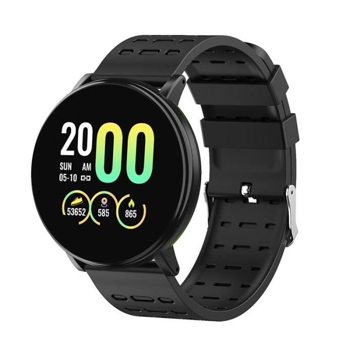 119 Plus Smart Bracelet Montre Fréquence Cardiaque Montre Intelligente Bracelet Smartwatch Pour Android IOS-noir