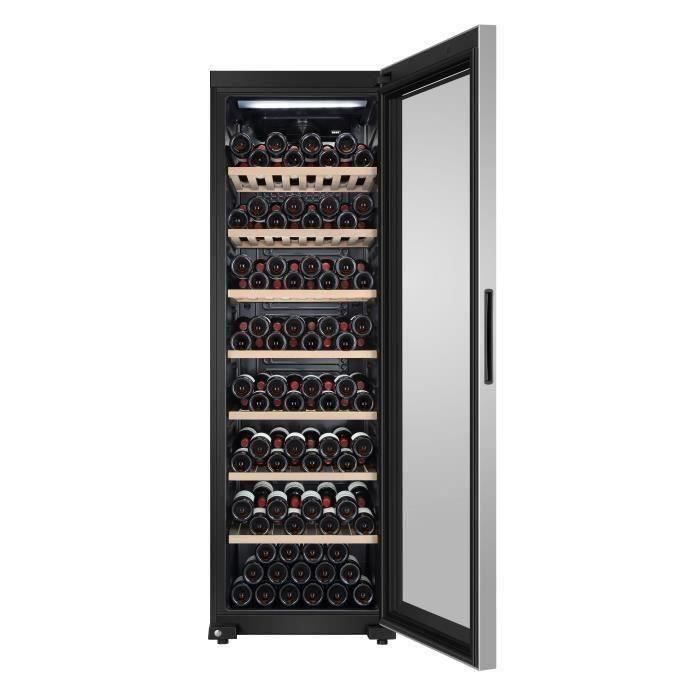SHOT CASE - HAIER HWS188GAE - Cave a vin de vieillissement - Pose libre - 188 bouteilles - Mono zone - H185 x L59,5 cm - Noir