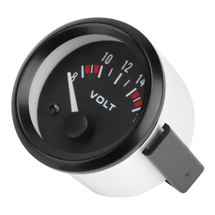 Hililand jauge de tension Voltmètre universel de voiture 12V 52mm / 2in jauge de compteur de tension 8-16V BX100007