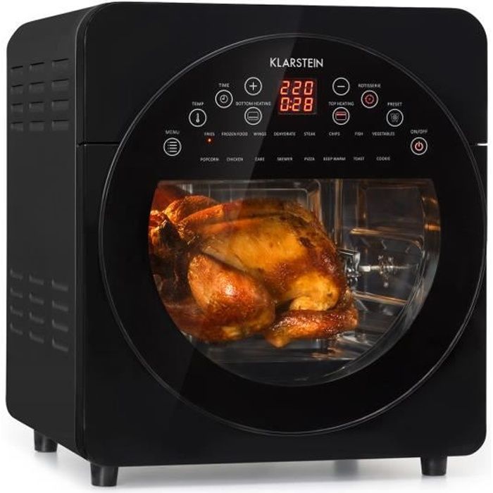 Klarstein AeroVital easy touch friteuse à air chaud 1700 W 14 l 16 programmes noir