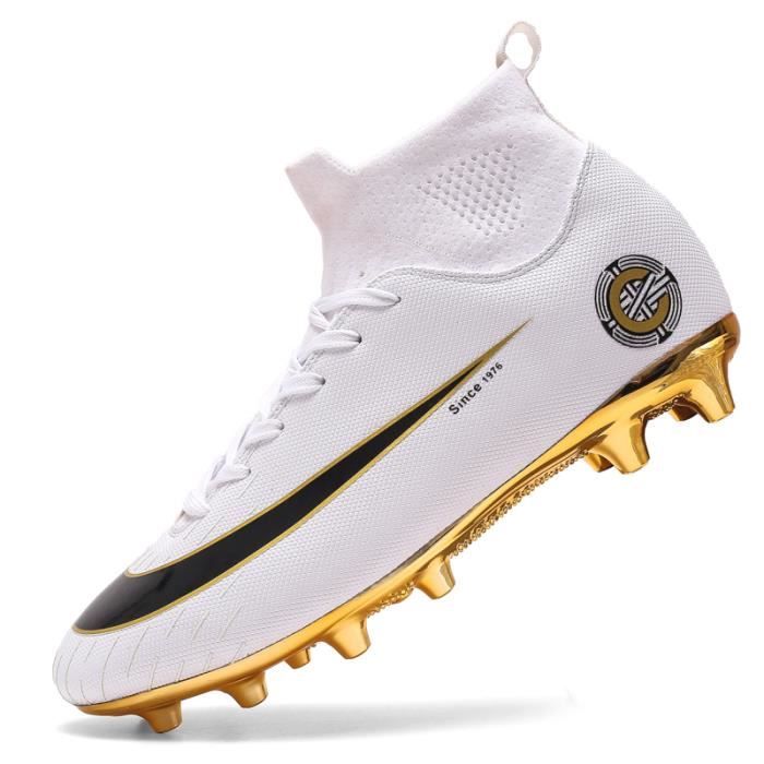Hommes Chaussures De Football À La Cheville Haute Pour Blanc