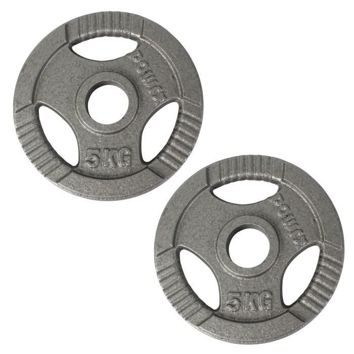 Jeu de plaques d'haltères Olympia 2 pièces pour les haltères - Ver .. Poids I Ø50mm Poids: 2 x 5 kg