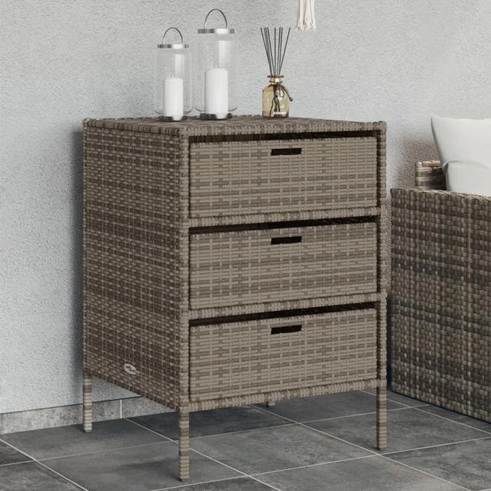 vidaXL Armoire de rangement jardin 3 tiroirs