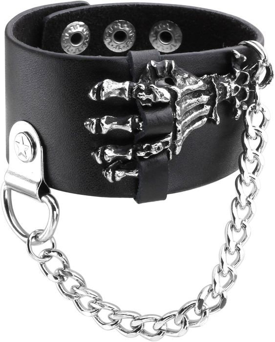 Bracelets Punk Avec Pics Et Crânes - Noir - Marque Black Sugar - Neuf Avec étiquettes - Expédié De Paris