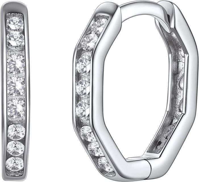 Boucles D'Oreilles Viking Argent 925 - Zirconium Noir Rune Asymétrique, Cadeau Homme/Femme