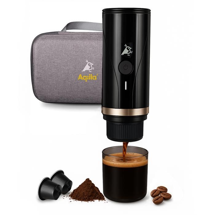 Cafetière Expresso Portable - AQIILA - 20 Bars - Auto Chauffante - Compatible Nespresso - 80 ml - Aqiila