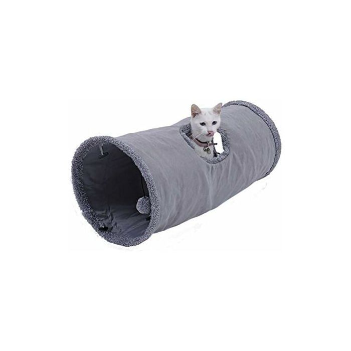 Meilleurs prix pour Jouet Tunnel pour Chat en Daim Grand Tunnel a Chat Pliable avec 2 Trous et Boule Suspendue pour Chats Chatons Lapins Dia25 50cm YYV