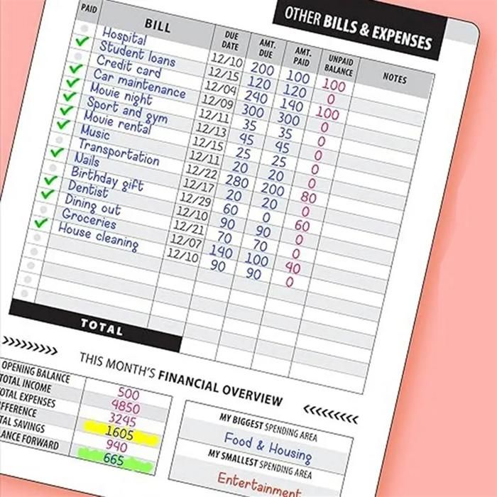 2 Carnets De Comptabilité Horizontaux - Suivi Dépenses & Budget - Couverture PP - Spirale Double