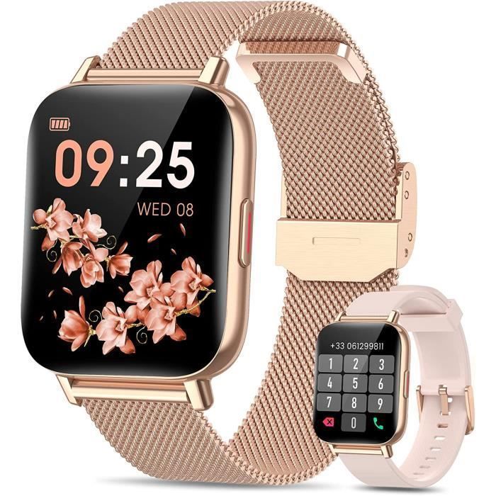 Montre Connectée Femme avec Appel Bluetooth 2022 1 7 Smartwatch Sport Étanche Lecteur de Musique Fonction Féminine