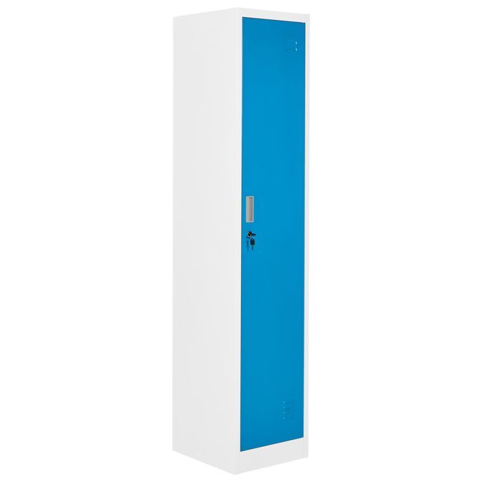 Casier vestiaire à porte simple ATHLETE Métal Blanc/bleu Casier vestiaire à porte simple ATHLETE Métal Blanc/bleu