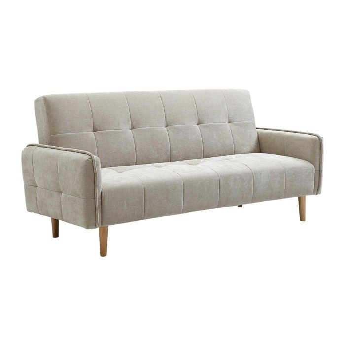 Canapé 3 places convertible clic-clac en tissu beige SONIATA