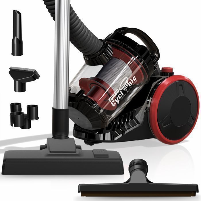 Aspirateur Traîneau Sans Sac Cyclonique TurboTronic CV07 – Puissant et Léger – Pour Tapis et Sols Durs –