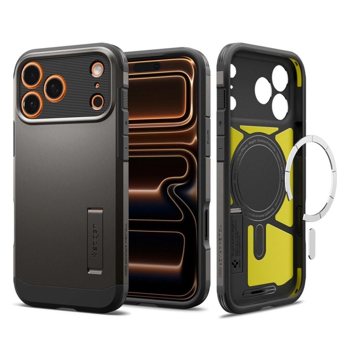 Coque - SPIGEN - Tough Armor T MagSafe - iPhone 17 Pro - Mousse XRD protection renforcée - Support bureau
