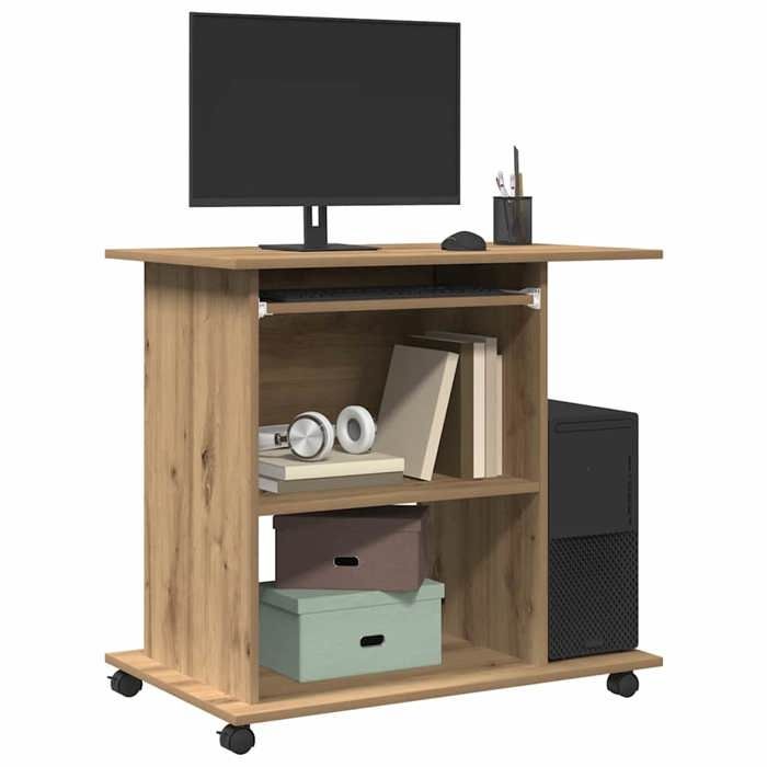 (NEW 2026)Meuble ordinateur/Bureau PC - CLOUD - Cabinet de Bureau chêne artisanal 80x50x75 cm bois ingénierie 8868138