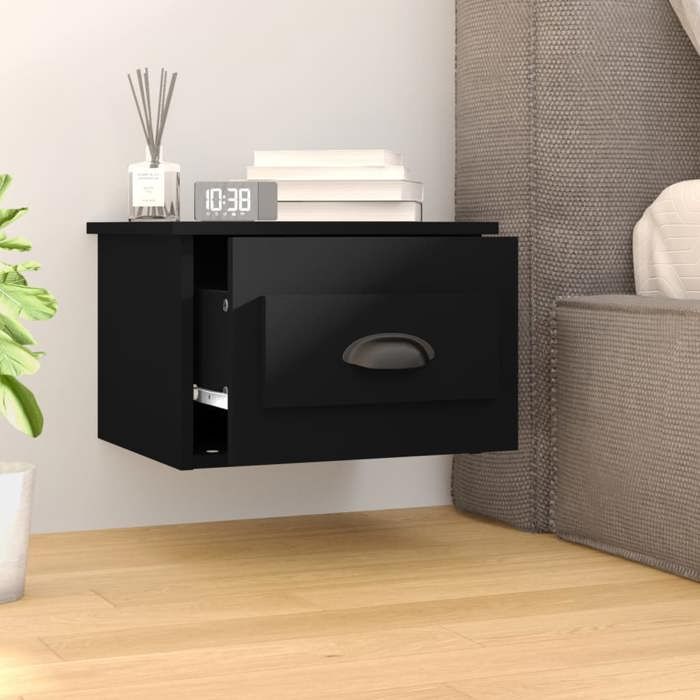 Table de lit - Noir - Armoire de chevet - 1 PC - desgin murale - noir 41 5x36x28 cm T3670 Table de lit - Noir - Armoire de chevet - 1 PC - desgin murale - noir 41 5x36x28 cm T3670