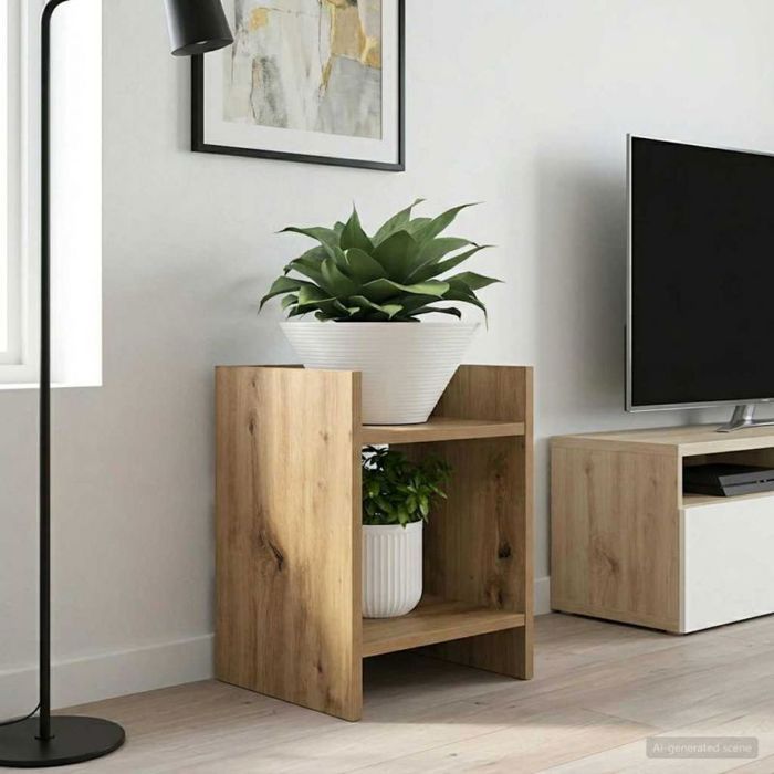 Meuble support pour plante Vidaxl Support de Plante 2 pcs Chêne Artisanal 30 x 30 x 40 cm