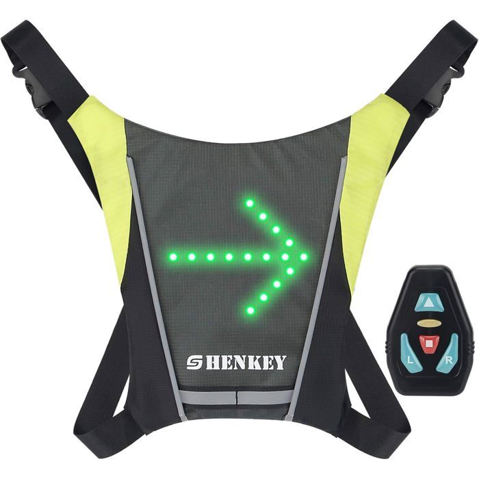 Gilet De Cyclisme Réfléchissant À Led Avec Indicateur De Direction - Télécommande Feux De Direction Rechargeable Par Usb[OO283]
