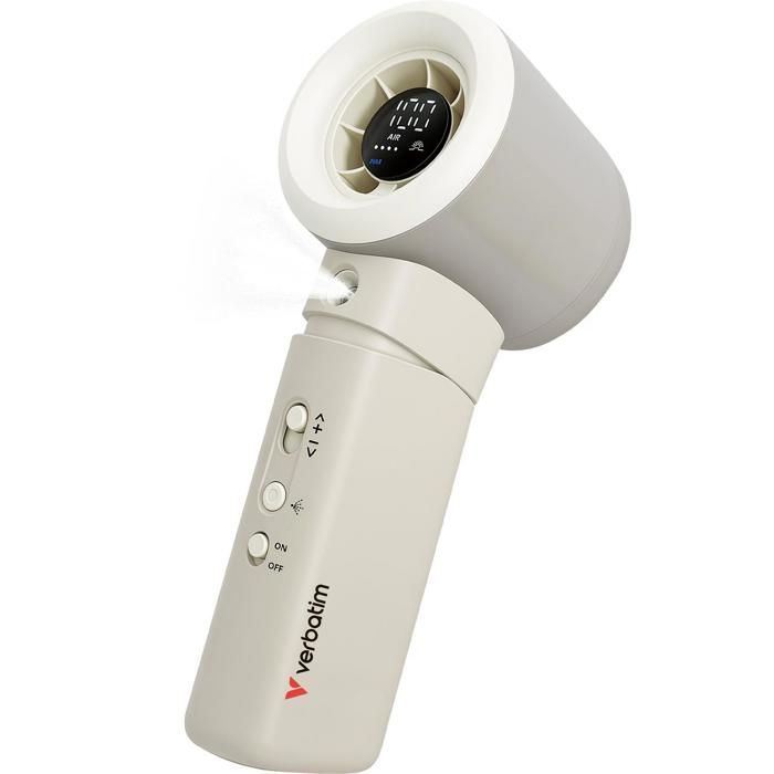 Ventilateur à main sur batterie Verbatim CoolnGo Aqua Breeze (Blanc/Argent)