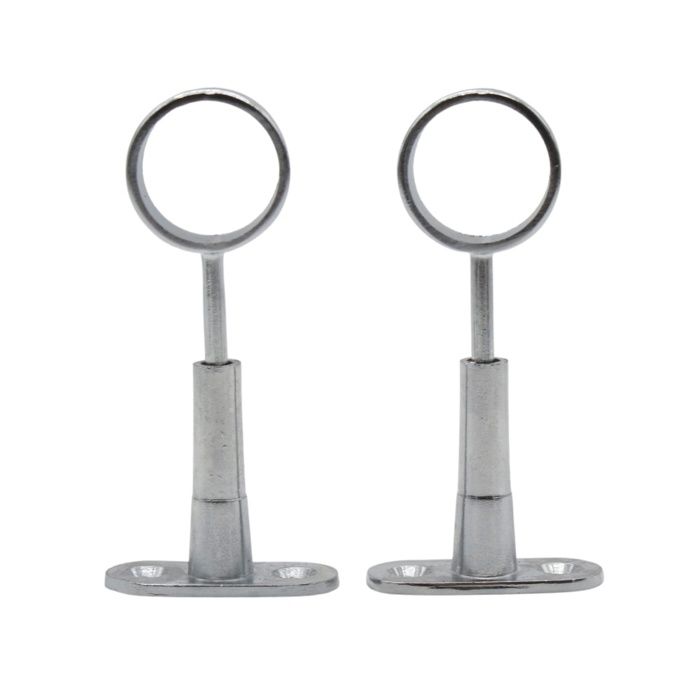 Suppt Tringle Penderie 2 Suppt pour Barre Penderie Rond Ø 25mm H 50 à 80mm Zinc-Aluum Suppt BARRE DE PENDERIE