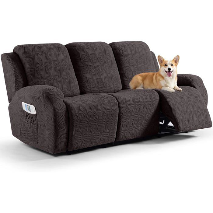 Housse extensible fauteuil relax 3 places - UNDERSCORE - TAOCOCO - Anti‑taches - Jacquard extensible - 175–231 cm Housse extensible fauteuil relax 3 places - UNDERSCORE - TAOCOCO - Anti‑taches - Jacquard extensible - 175–231 cm