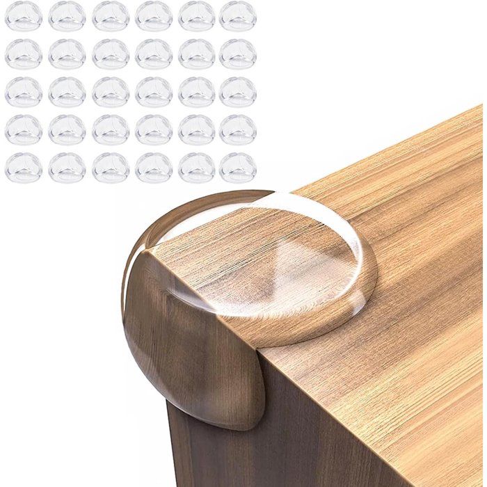 20 Protège-Angles Transparents pour Meubles PVC Souple Adhésif Tables et Bureaux