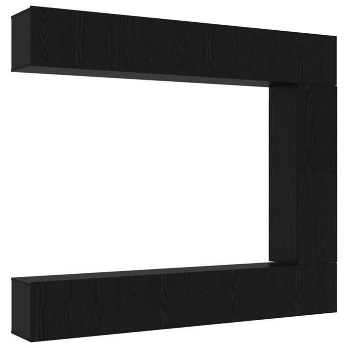 “Winter SaleTOP Armoire TV classique Noir - Ensemble meuble TV 5 pcs Chêne noir 100x30x30cm PRO84857