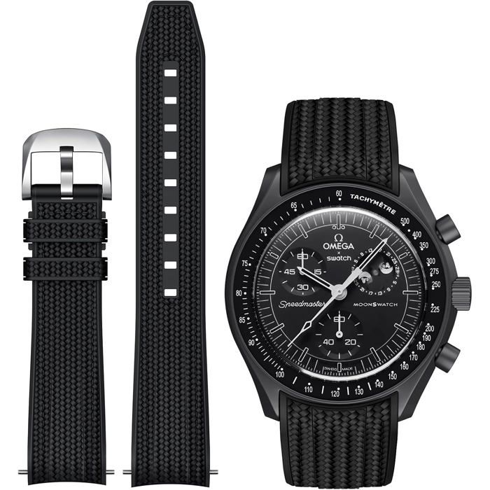 Bracelet en silicone pour montre Omega X Swatch Speedmaster Moonswatch bracelet incurvé à dégagement rapide pour homme et femme
