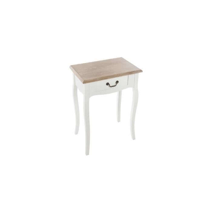 Table de chevet - Chrysa - L 47 x l 30 x H 65 cm - Blanc