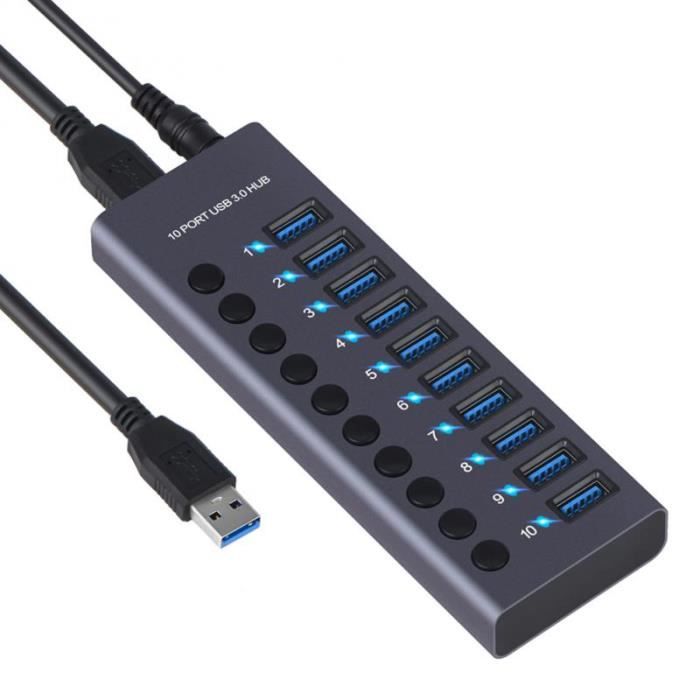 Tapez 3-Répartiteur USB à plusieurs ports pour la maison, concentrateur USB  3.0, adaptateur secteur multiple, - Cdiscount Informatique