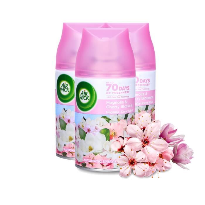 Désodorisant Air Wick Freshmatic au parfum de Magnolia et fleurs de cerisier 250ml - 3 pièces